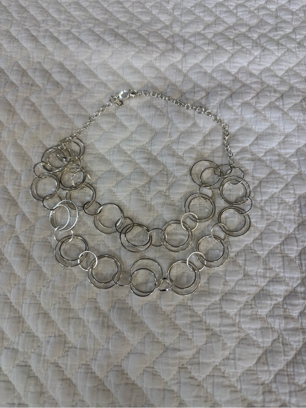 Joan Rivers Silver Linked Circle Statement Necklace - Women Jewelry